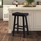 preview thumbnail 10 of 16, Furniture of America Barne Farmhouse Solid Wood Hefty Saddle Seat Dining Bar Stools (Set of 2) Black - Bar Height