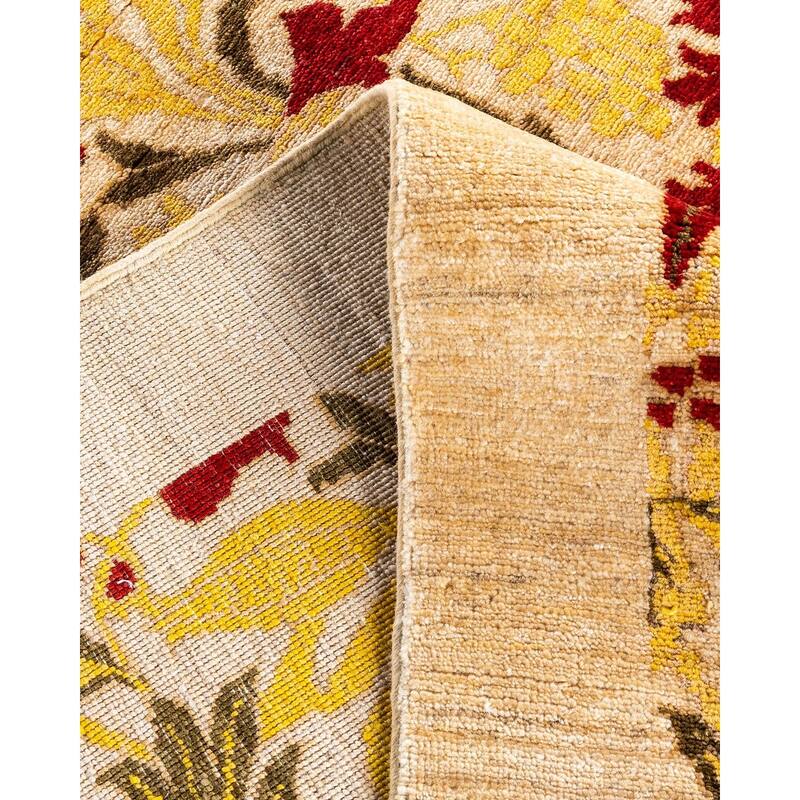 Arts & Crafts One-of-a-Kind Hand-Knotted Area Rug - Ivory, 8' 8" x 11' 10" - 8' 8" x 11' 10"