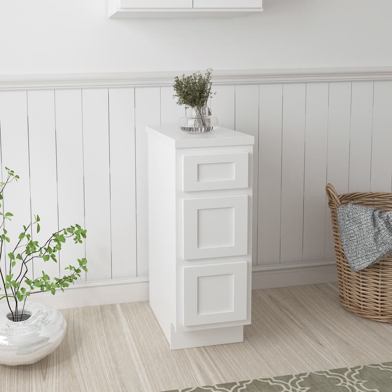 Vanity Art 12 Inch Bathroom Vanity Base Cabinet Solid Wood Small Bathroom Storage Floor Cabinet