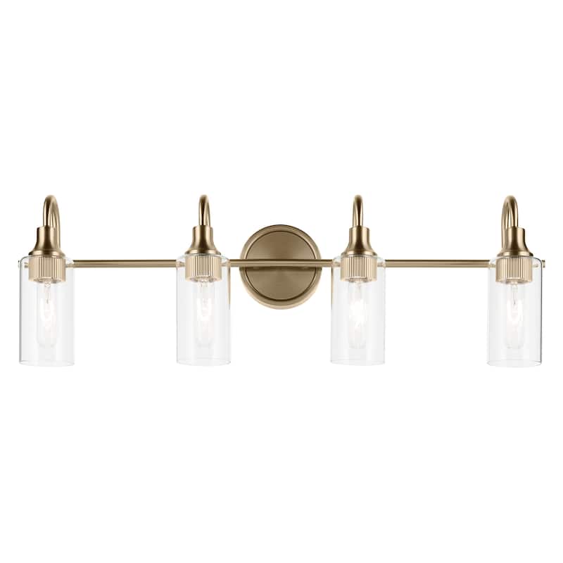 Kichler Lighting Kavi 31.5" 4-Light Vanity Light with Clear Glass in Champagne Bronze
