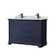 Option Dark Blue / White Carrara Marble Top / Matte Black