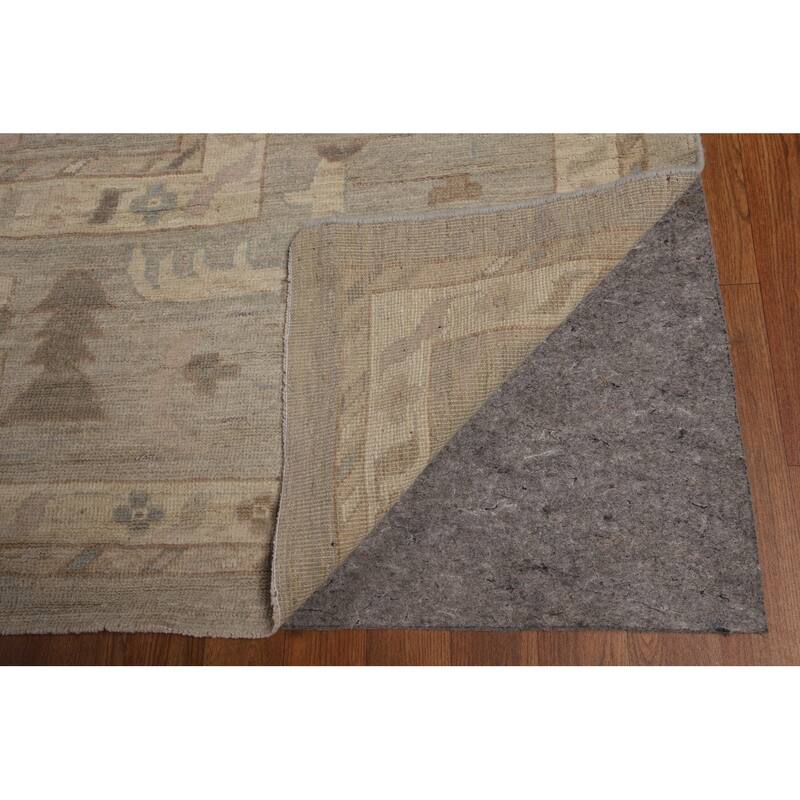 Vegetable Dye Floral Oushak Turkish Rug Handmade Wool Carpet - 9'10"x 14'3"