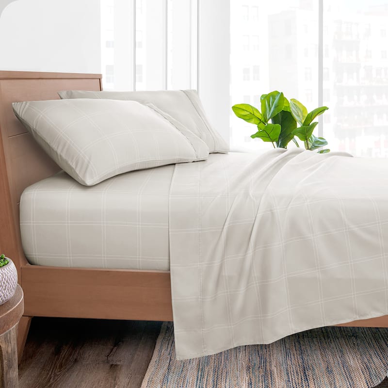 Bare Home Double Brushed Deep Pocket Printed Sheet Set