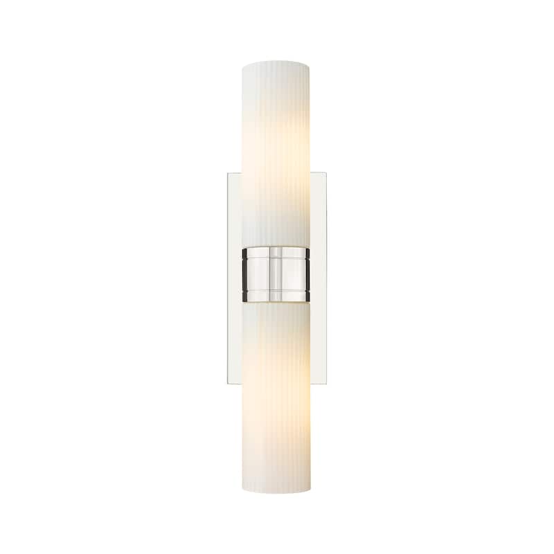 Innovations Lighting Ballston Urban - 2 Light 8" Wall-Mounted Bath Vanity Light - Striped White/Polished Nickel