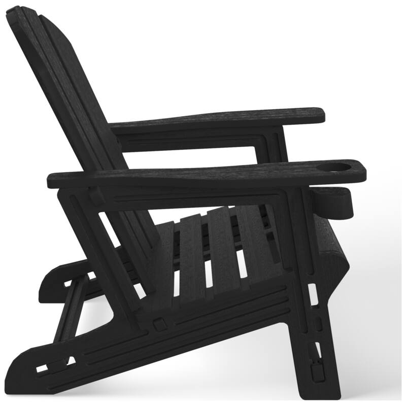 Polytrends Coastline Outdoor Poly 3-Piece Set Adirondack Chair with Ottoman and Side Table