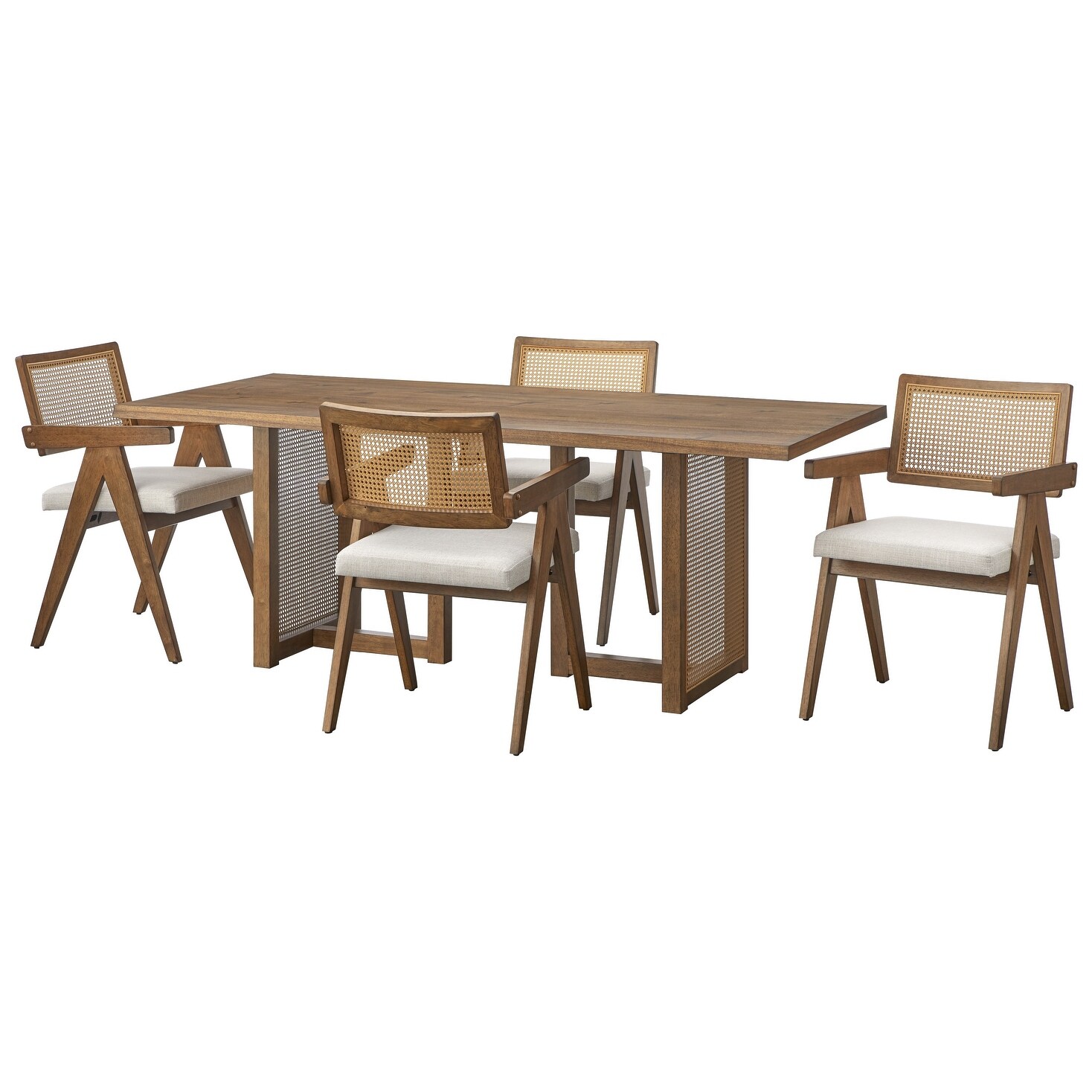 Lifestorey Felicity Live Edge Dining Set - Modern Style