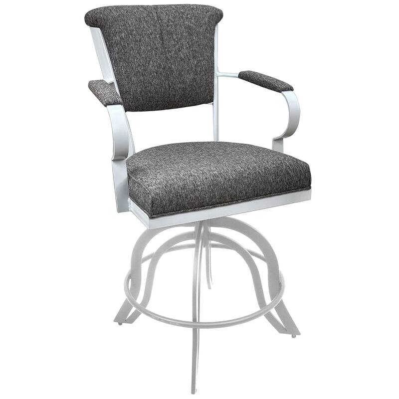 Miami Counter 26" or Bar 30" Metal Bar Stool on A Base - Majave Grey - White - Counter Height