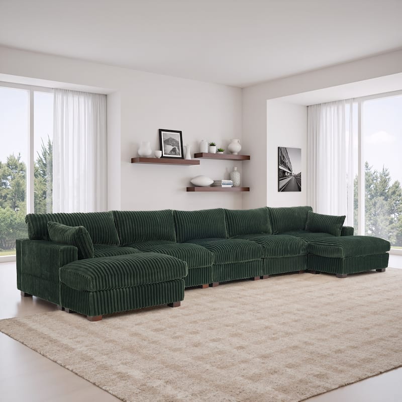 Oversized U-shaped Plush Modular Sectional Sofa Set
