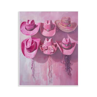 Stupell Hanging Pink Cowgirl Hats Wall Plaque Art Design By LSR Design Studio
