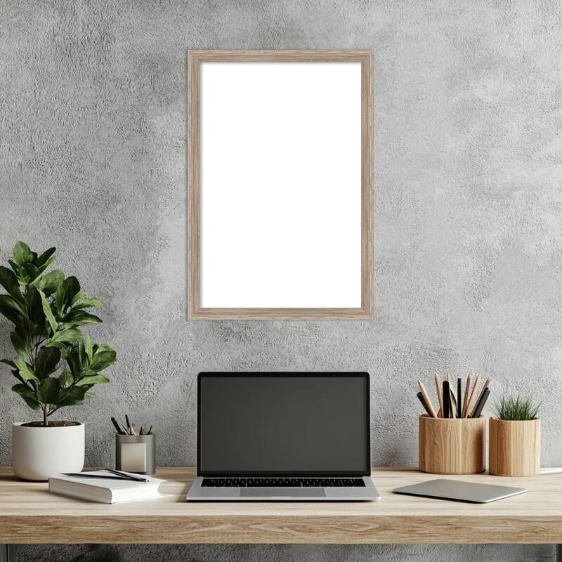 Amanti Art Hardwood Wedge Mocha Framed Dry Erase Magnetic Board