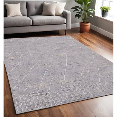 Sidaw Power Loomed Distressed Stain Resistant Durable Area Rug By HomeRoots - 5' x 8'