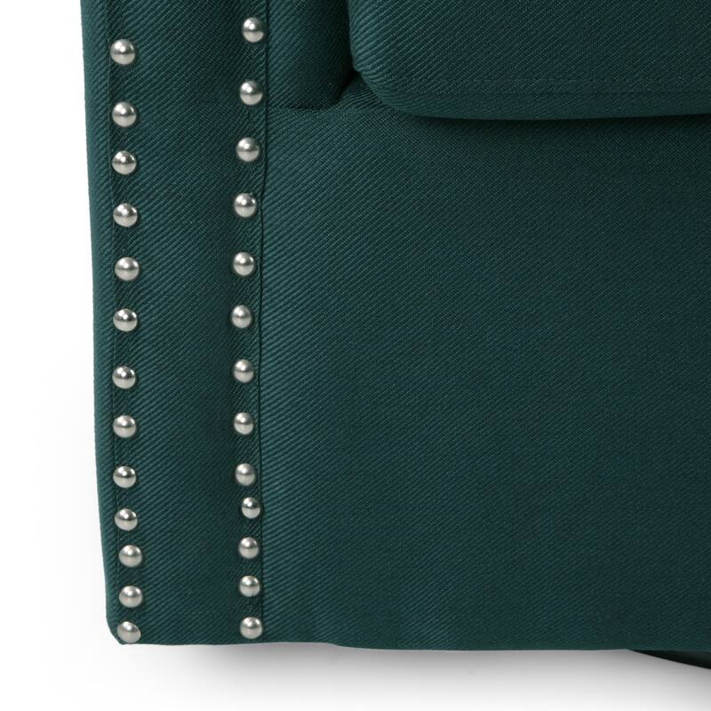 Green 31.25" Upholstered Swivel Club Chair