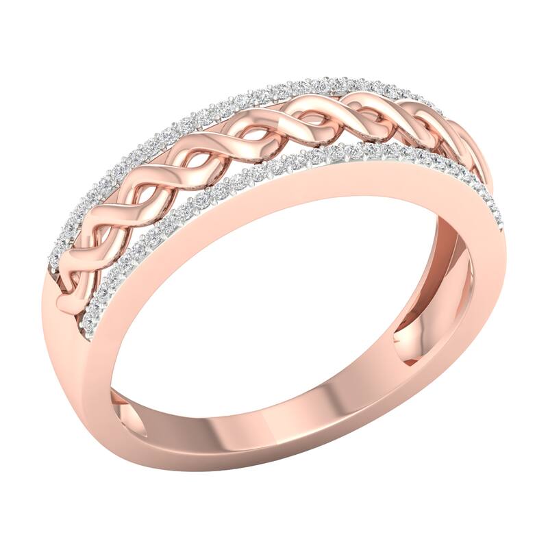 1/6ct TDW Diamond Cuban Link Ring in 10K Gold for Men