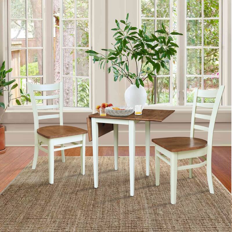 Small Dual Drop Leaf Table with Two Chairs - 3 Piece Set