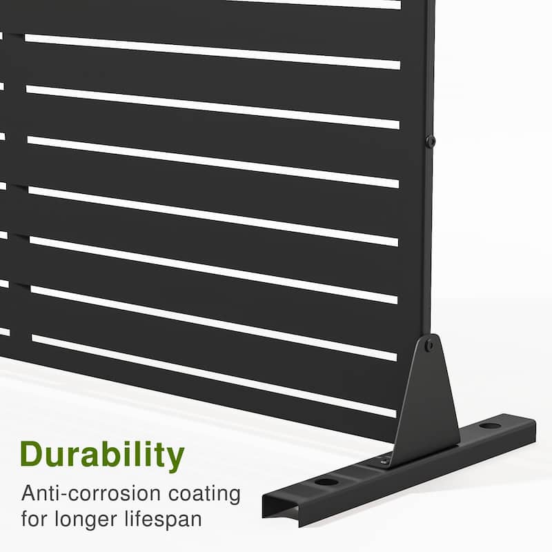 Louvered Metal Privacy Screen Panel Free Standing - 72*47