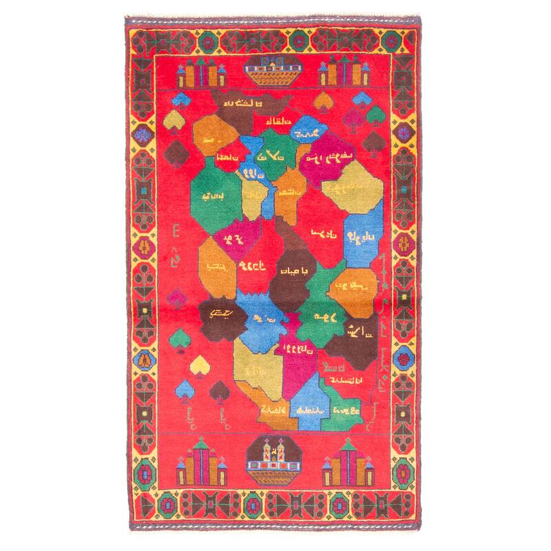 ECARPETGALLERY Hand-knotted Teimani Red Wool Rug - 2'9 x 4'10