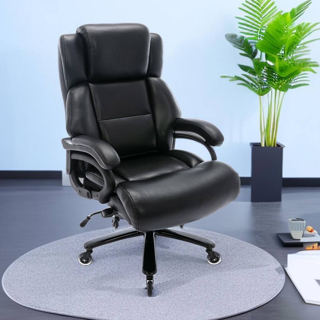 Office Chair High Back Swivel Computer Chair PU with Wheels Armest for Home Office