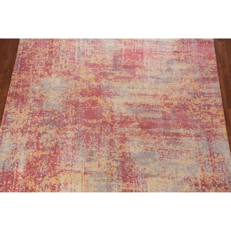 Contemporary Abstract Area Rug Hand-Knotted Wool Carpet - 7'11"x 10'3"