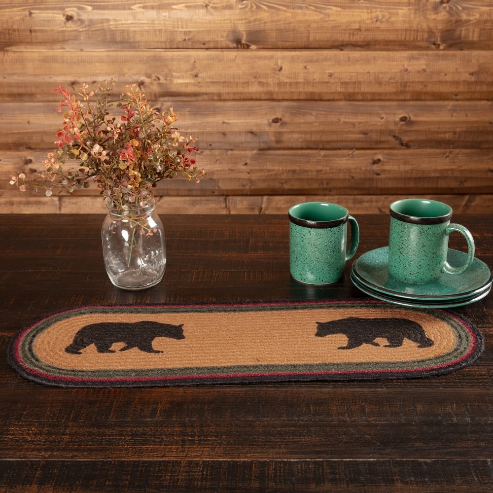 Wyatt Bear Stenciled Jute Runner