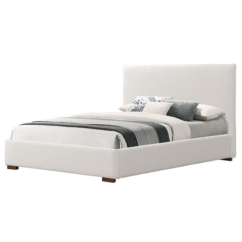 Bedwyr White Boucle Queen Bed
