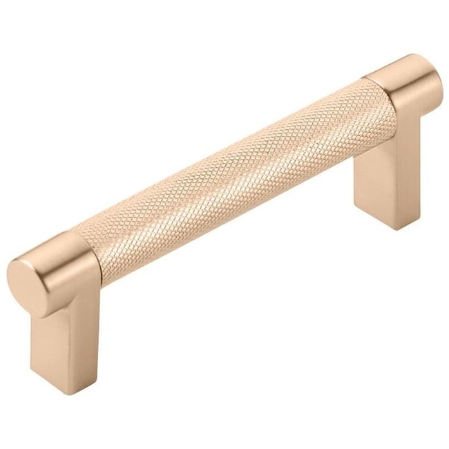 Emtek 84052.REC.KN Knurled 3-1/2" Center to Center Bar Cabinet Pull