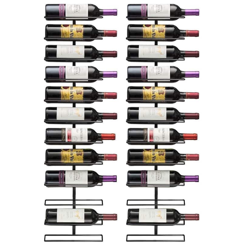 Sorbus Wall Mount Metal Wine Rack - 12 Level Wine Rack Wall Mounted for Wine Bottles - 24 Bottles