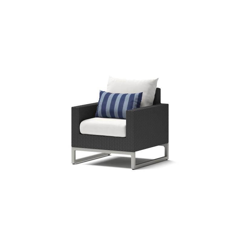 Milo Espresso 5 Piece Sunbrella Outdoor Patio Club Chair Conversation Set