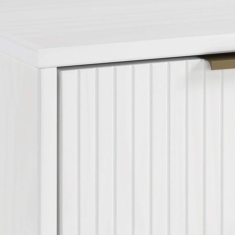 Modern Nightstand with Single Drawer Solid Wood Textured Design