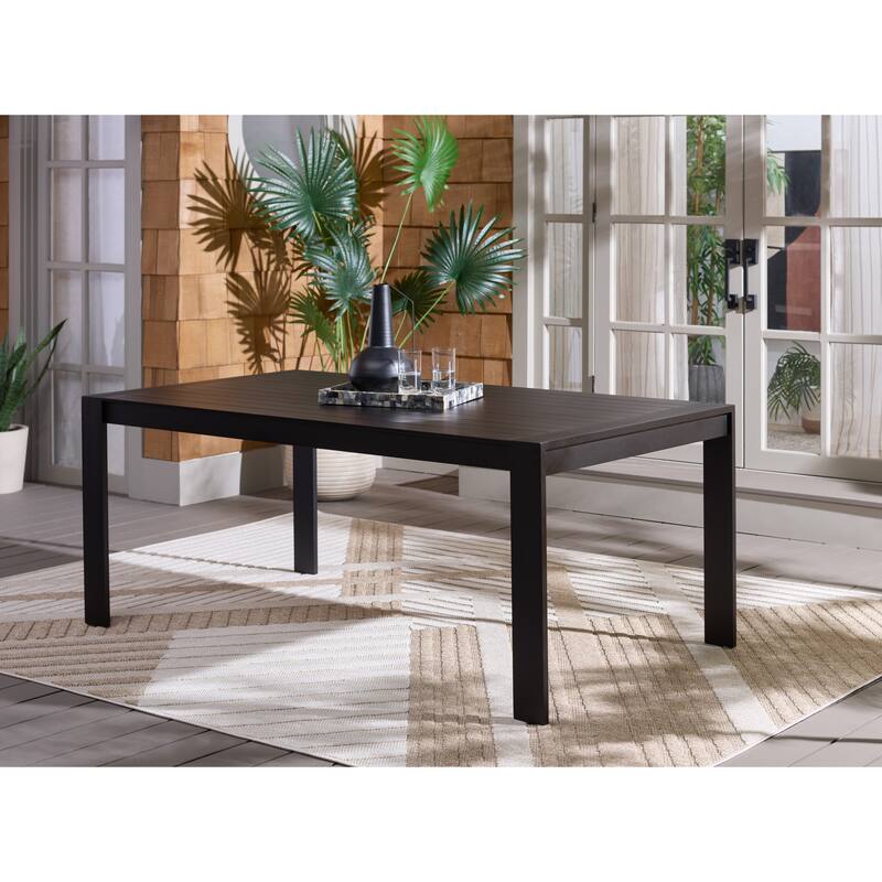 SAFAVIEH Outdoor Living Fash Aluminum 4 Leg Dining Table - 71"W x 37"D x 29"H