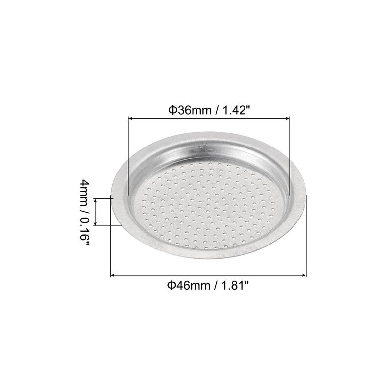 Aluminium Filter Replacement 46x36x4mm for 1-Cup Use Mocha Coffee Maker Pot - Silver - Silver
