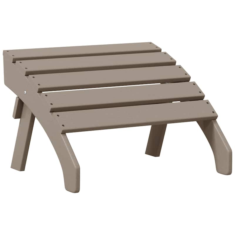 Polytrends Altura Outdoor Adirondack Folding Ottoman - Weathered Wood