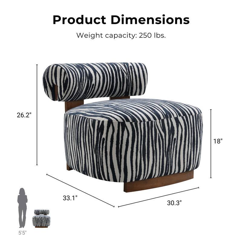 Furniture of America Orynt Modern Zebra Upholstered Accent Chair