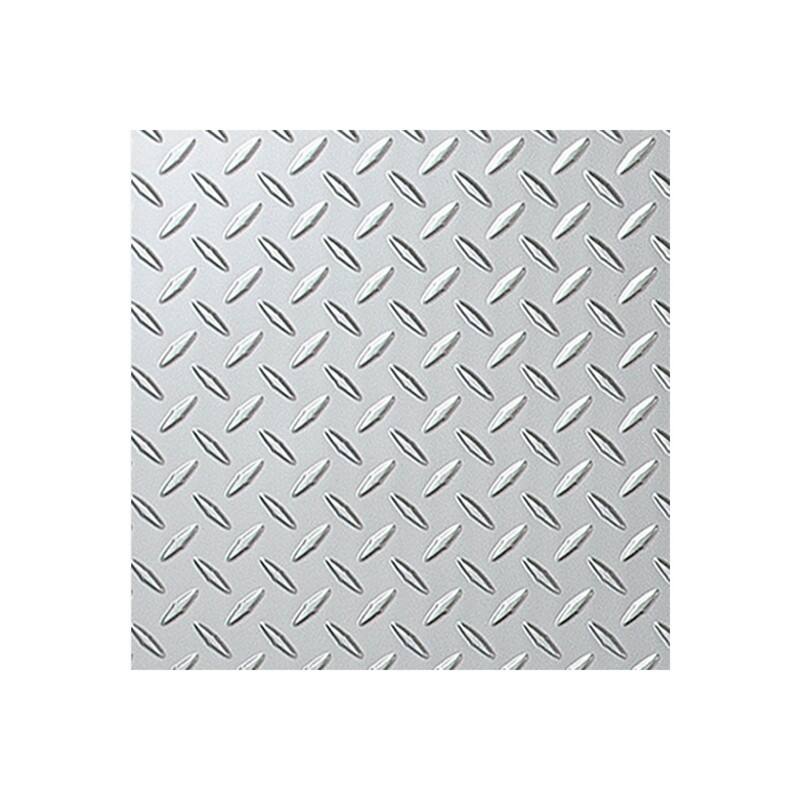 FASÄDE Diamond Plate 4-foot x 8-foot PVC Wall Panel in Argent Silver - Sample