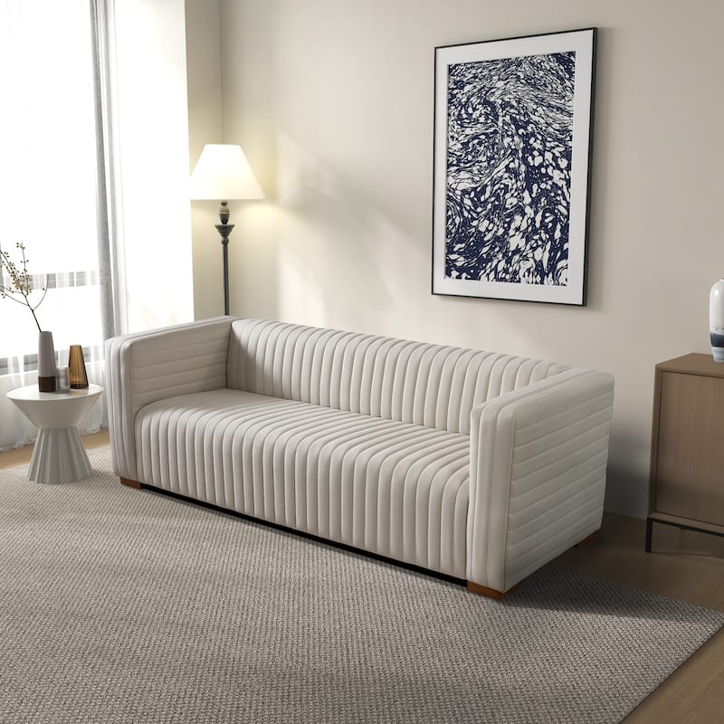 Ella Mid Century Modern Style Velvet Living Room Couch