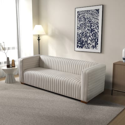 Ella Mid Century Modern Style Velvet Living Room Couch
