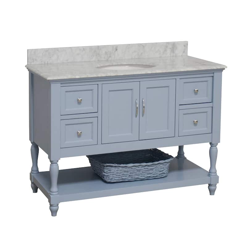 KitchenBathCollection Beverly 48" BathroomVanity w/ Carrara Marble Top