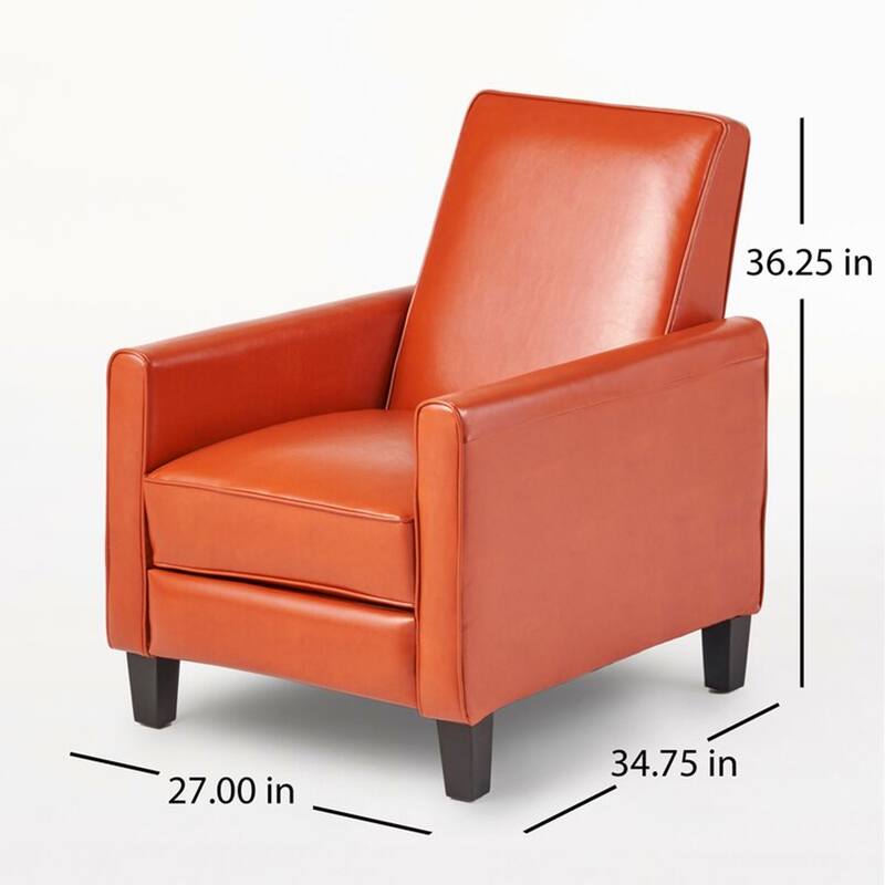 Pushback Recliner Chair, Fax Leather Armchair Push Back Accent Chair for Living Room, Home Theater Single Sofa Club Chair