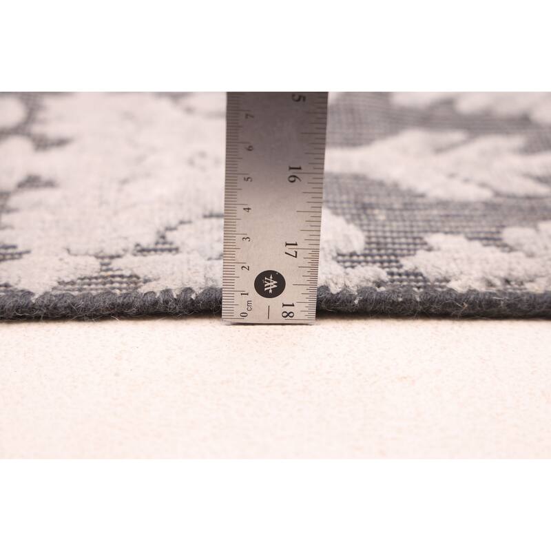 ECARPETGALLERY Hand Loomed Elysian Light Grey Viscose, Wool Rug - 8'3 x 11'10