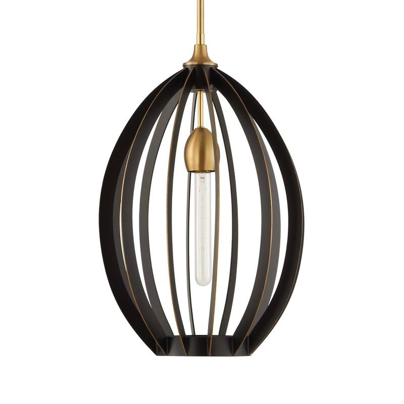 Uttermost Darby 1 Light Architectural Oval Pendant - 14"W x 14"D x 21.75"H