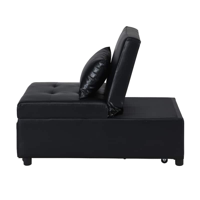 Multi-Functional Folding Ottoman Sofa Bed with Converts to Lounge Chair and Single Bed (264lb Capacity)
