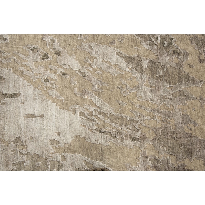 Alora Decor Noble Beige Abstract Hand-Knotted Wool Blend Rug