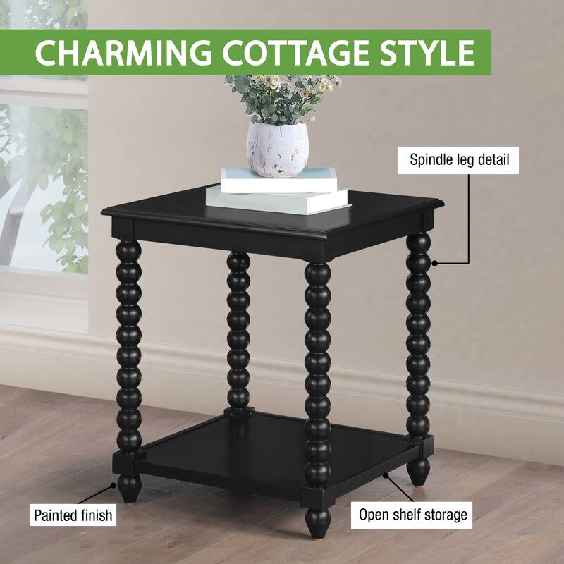 Elise End Table in Black Finish