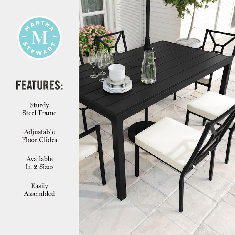 Martha Stewart 60" All-Weather Steel Frame Outdoor Patio Table - 35.25"W x 60.25"D x 30"H