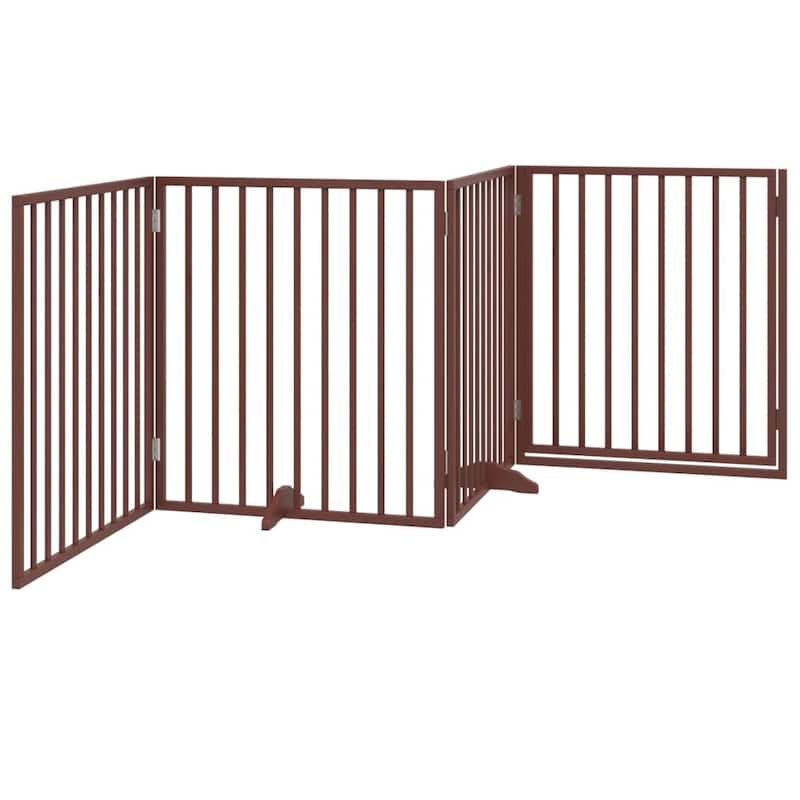 vidaXL Dog Gate Foldable Poplar Wood