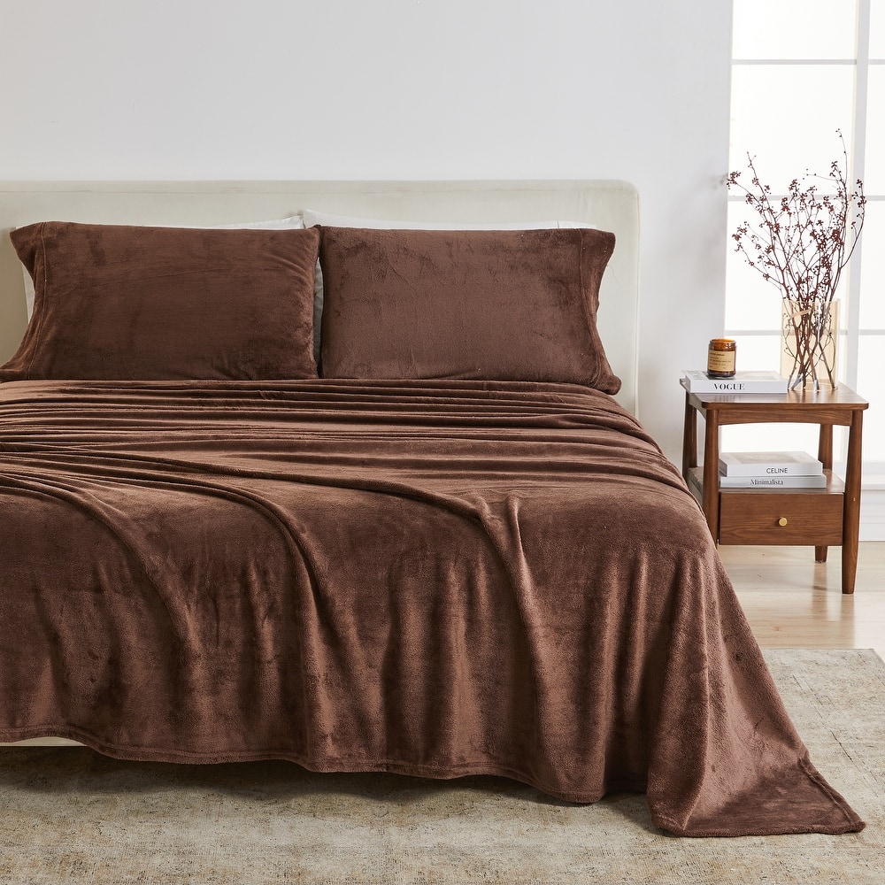 Linery & Co. Ultra Soft & Cozy Velvet Plush Fleece Printed Sheet Set