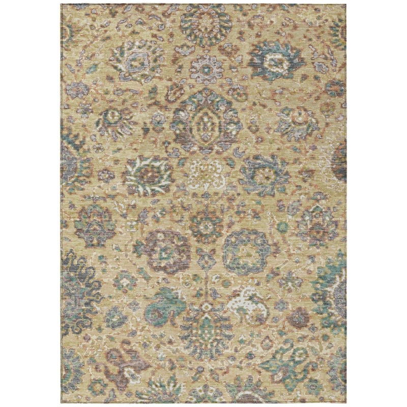 HomeRoots Floral Traditional Rectangle Outdoor Rug