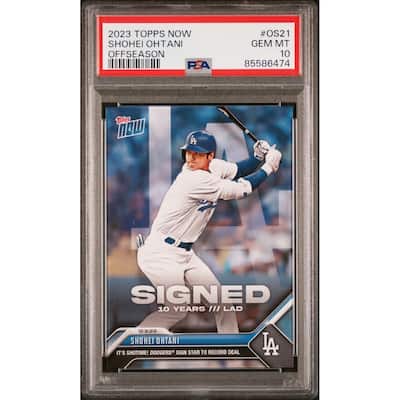 Shohei Ohtani 2023 Topps Now Offseason Baseball Card #OS21 Graded PSA 10 - 8'6" x 11'6"
