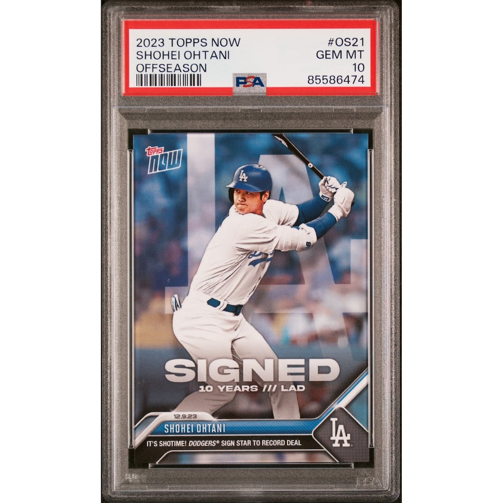 Shohei Ohtani 2023 Topps Now Offseason Baseball Card #OS21 Graded PSA 10 - 8'6" x 11'6"