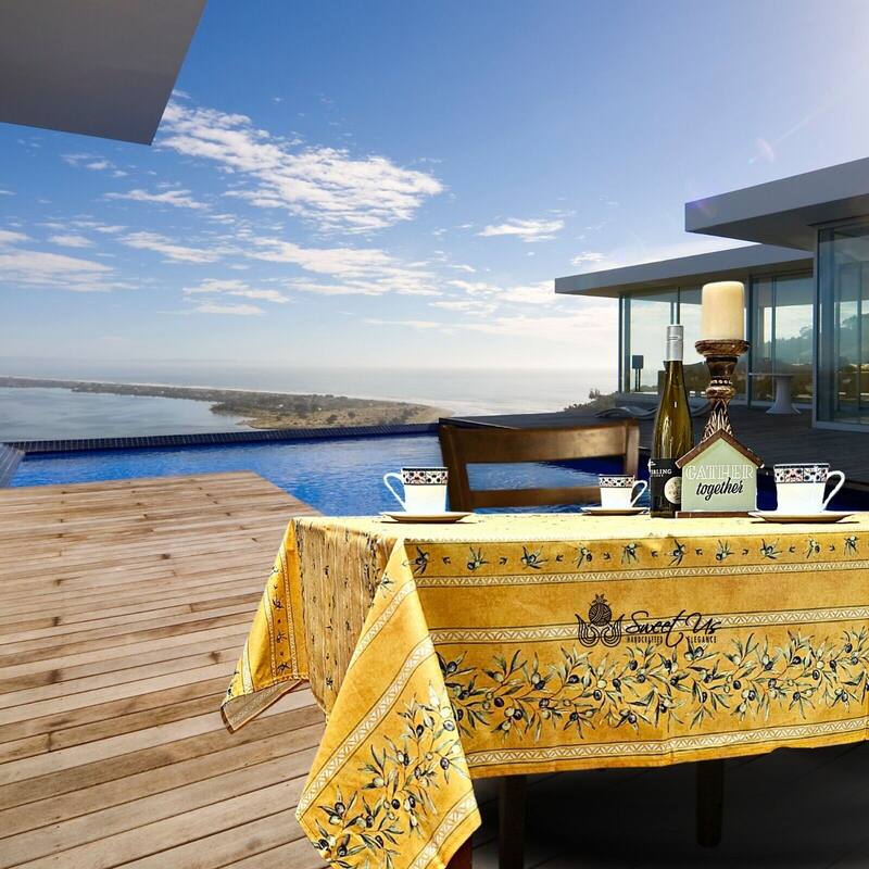 Wipeable Tablecloth, Spillproof, French Acrylic Coated, Gold