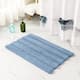 Subrtex Non-slip Bathroom Rug Chenille Soft Striped Plush Bath Mat